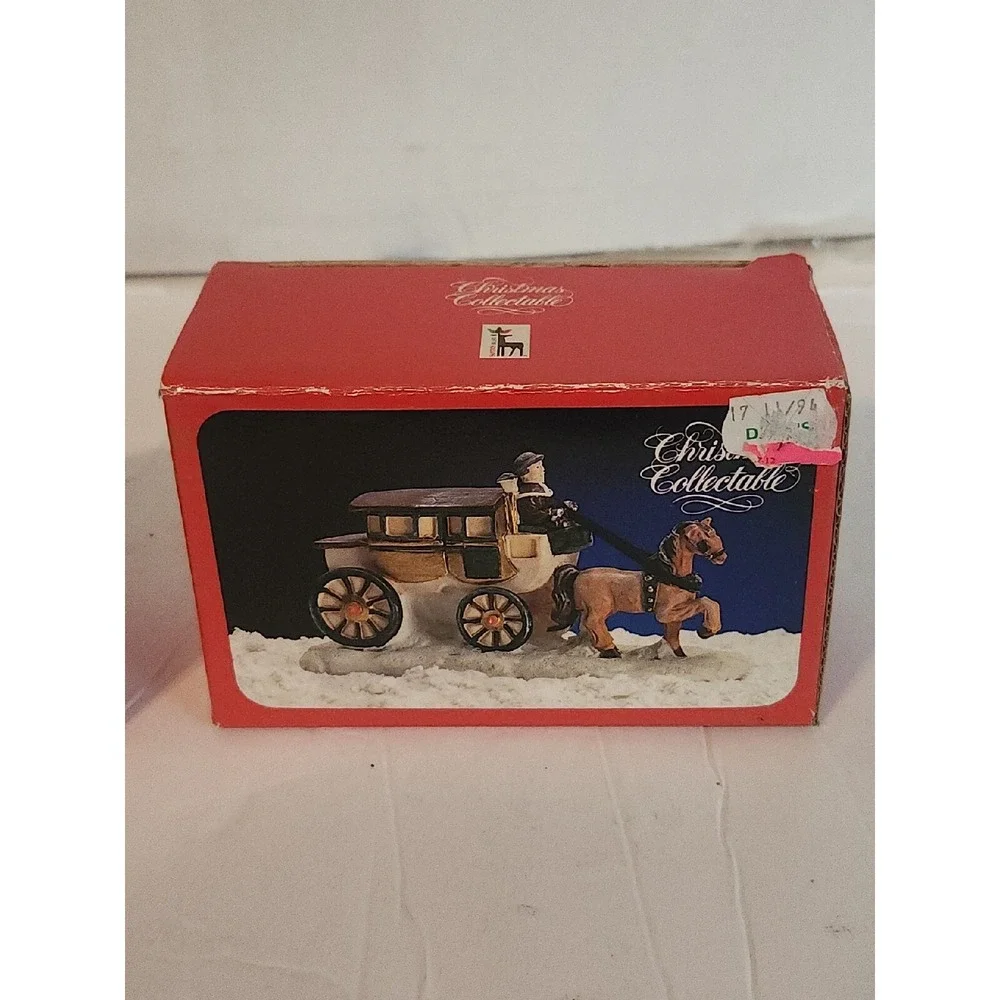 HORSE DRAWN CARRIAGE Santa's Best Christmas Collectible Vintage 1991  Lot‎ Of 2
